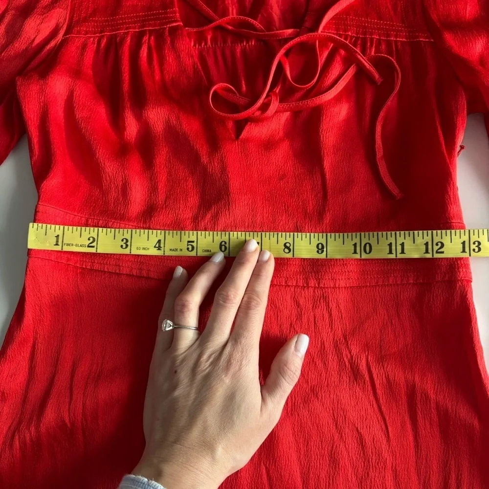 Maje Satin Red Mini Dress Acetate silk sz XS